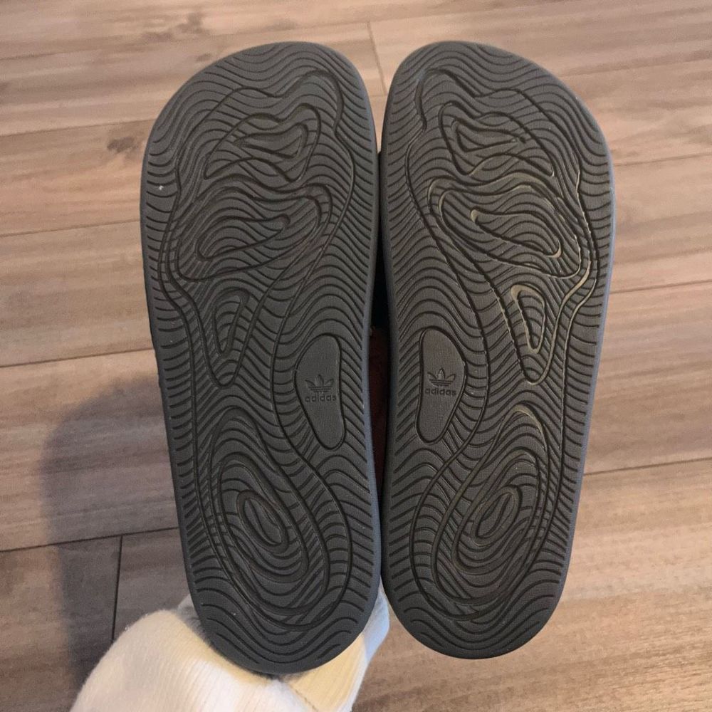 Adidas Pharrell Williams Human Race Logo Triple Black Slide Mens 10 - Picture 6 of 7